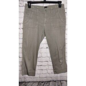 Jag Capris Women Sz 6 Green 30x21 High Rise Straight Crop/Capris Button Zip